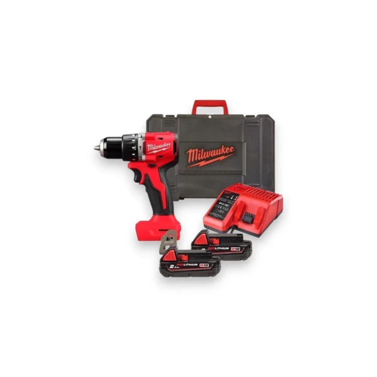 Milwaukee M18 BLPDRC-422C wiertarko-wkrętarka udarowa 18 V 60,5 Nm z akumulatorami 4,0 Ah i 2,0 Ah-Photoroom.webp