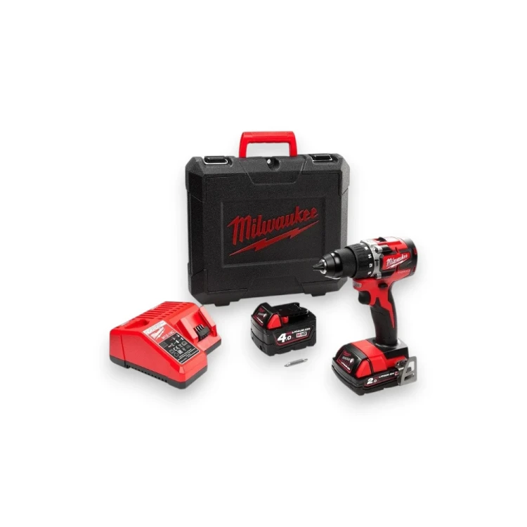 Milwaukee M18 CBLPD-422C wiertarko-wkrętarka udarowa 18 V 60 Nm z akumulatorami 4,0 Ah i 2,0 Ah-Photoroom.webp