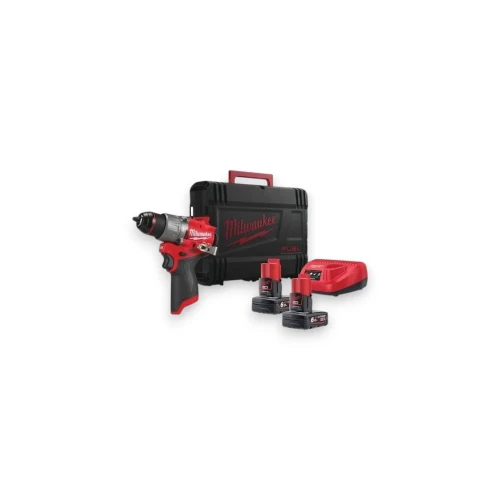Milwaukee M12 FPD2MC-602X FUEL wiertarko-wkrętarka udarowa 12 V 45 Nm z dwoma akumulatorami 6 Ah i walizką-Photoroom.webp