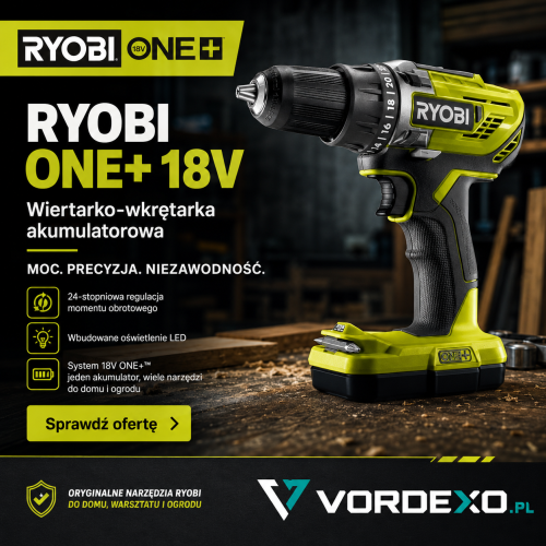 Wiertarko-wkrętarka RYOBI R18DD3-0 18 V z uchwytem 13 mm