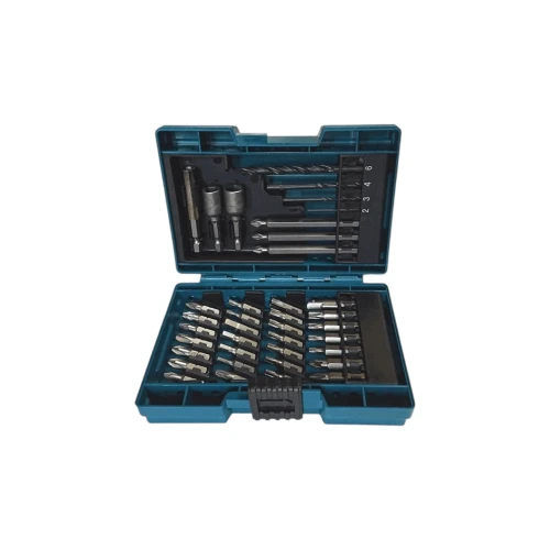 Makita B-54106 zestaw 38 akcesoriów – wiertła HSS-R, bity PH PZ TORX HEX, nasadki i adapter 1_4 cala w kasecie-Photoroom.webp