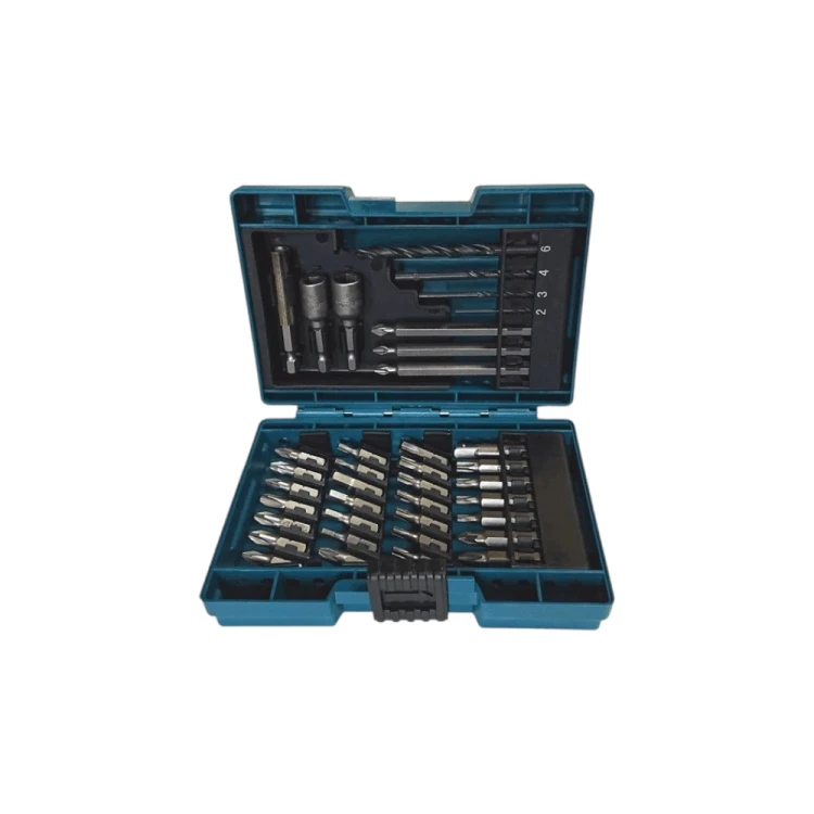 Makita B-54106 zestaw 38 akcesoriów – wiertła HSS-R, bity PH PZ TORX HEX, nasadki i adapter 1_4 cala w kasecie-Photoroom.webp