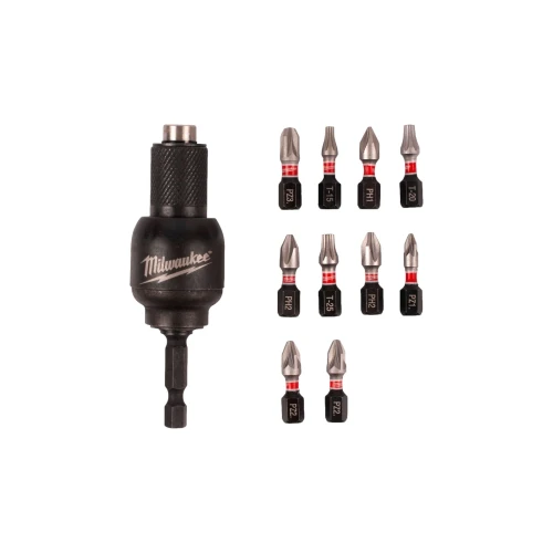 Milwaukee 4932459781 SHOCKWAVE KNUCKLE nasadka kątowa udarowa 1_4 cala z zestawem 10 bitów PH PZ TORX-Photoroom.webp