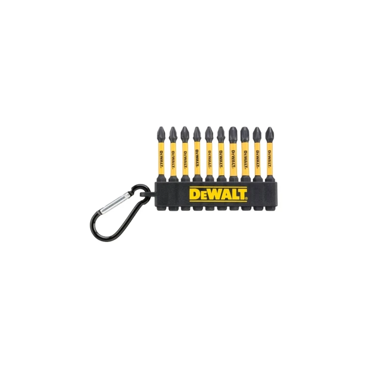Zestaw 10 bitów udarowych DeWALT DT7274-QZ EXTREME FLEXTORQ 57 mm PH2 PZ2 PZ3 z karabińczykiem-Photoroom.webp