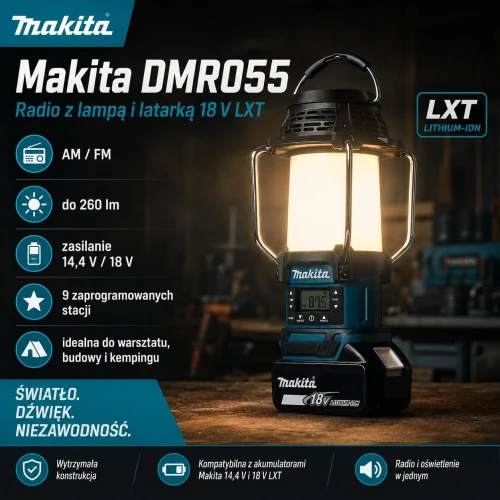 Makita DMR055 lampa akumulatorowa 260 lm z radiem do warsztatu-Photoroom.webp