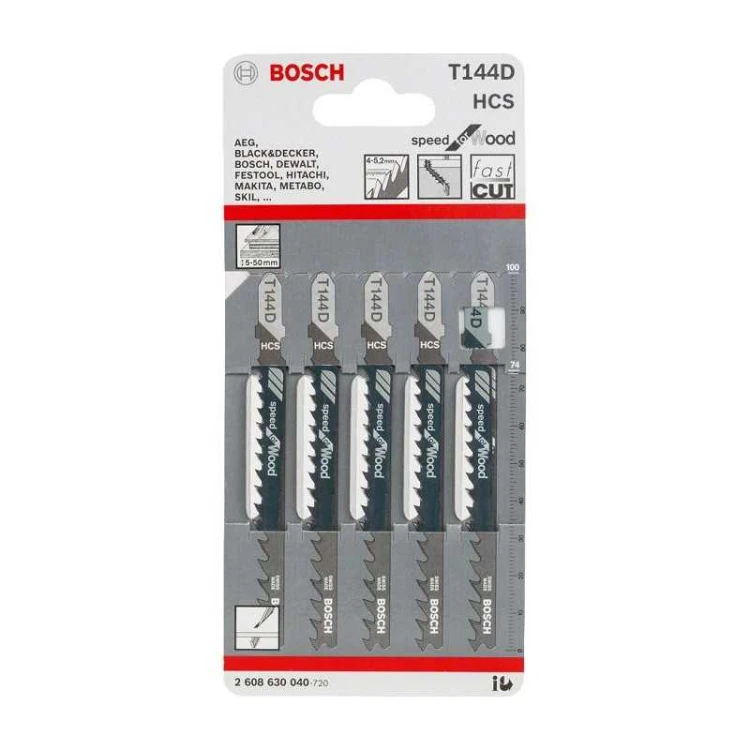 Bosch T144D Speed for Wood brzeszczoty do wyrzynarki do szybkiego cięcia drewna 100 mm 5 sztuk