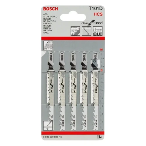 Bosch T101D Clean for Wood brzeszczoty do wyrzynarki do drewna 100 mm 5 sztuk
