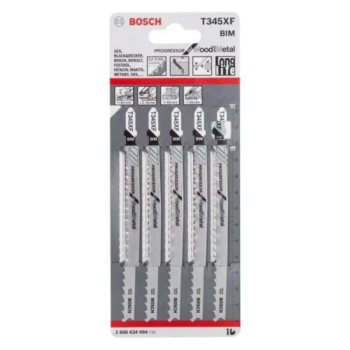 Bosch T345XF PRO Multi Material brzeszczoty do wyrzynarki 132 mm 5 sztuk