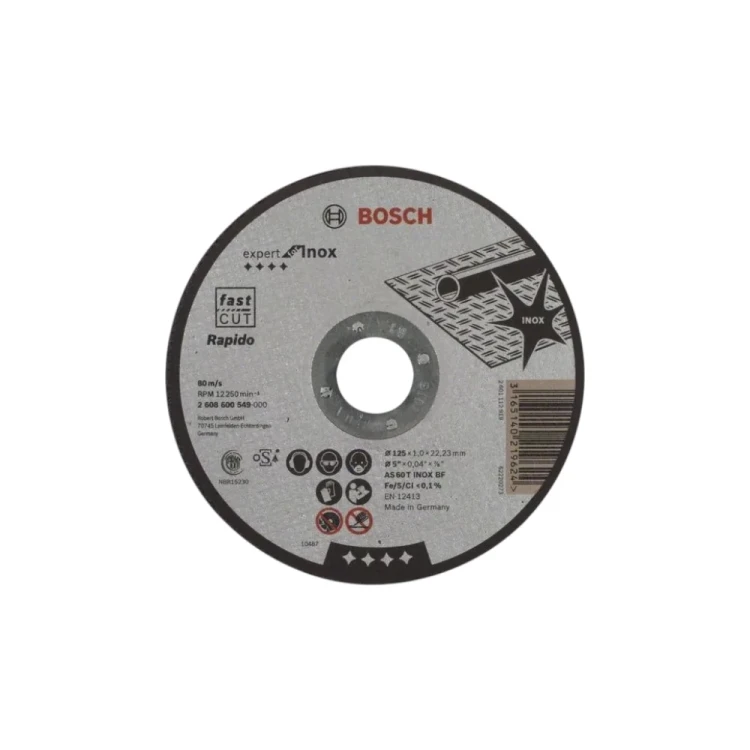 Bosch Expert for Inox Rapido 125x1,0x22,23 mm tarcza tnąca do stali nierdzewnej INOX 2608600549-Photoroom.webp