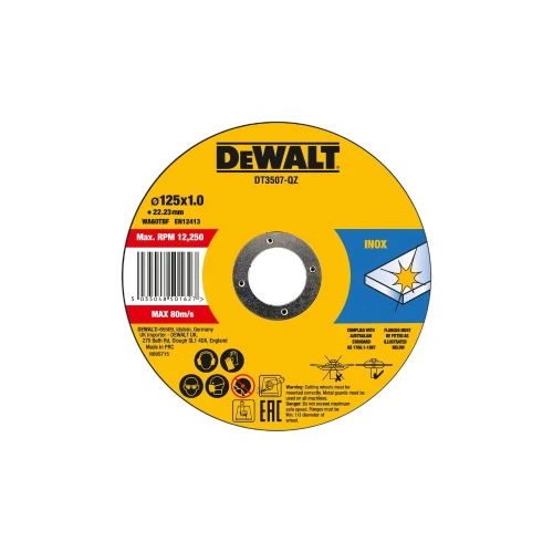 DeWALT DT3507-QZ tarcza do cięcia stali nierdzewnej INOX 125x1x22,23 mm-Photoroom.webp