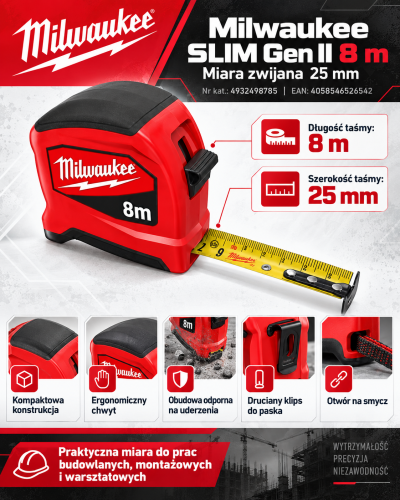 Milwaukee SLIM Gen II — miara budowlana.png