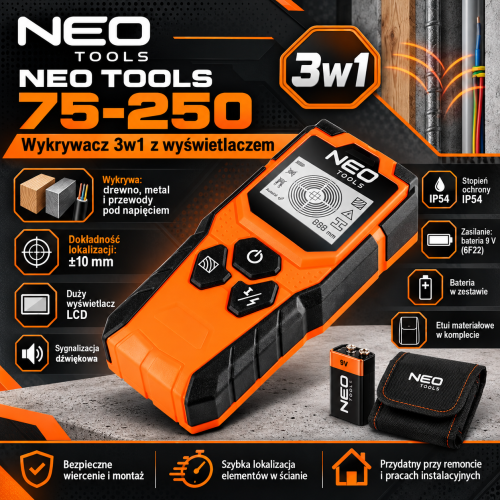 Wykrywacz 3w1 NEO TOOLS – plakat reklamowy.png