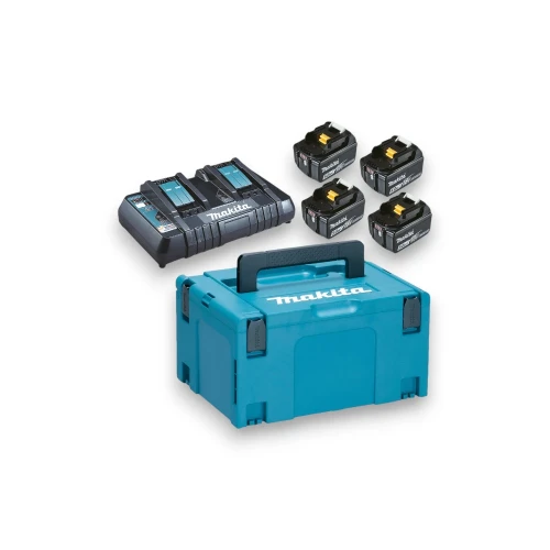 Makita 197626-8 zestaw zasilający LXT 4x BL1850B 5 Ah DC18RD Makpac