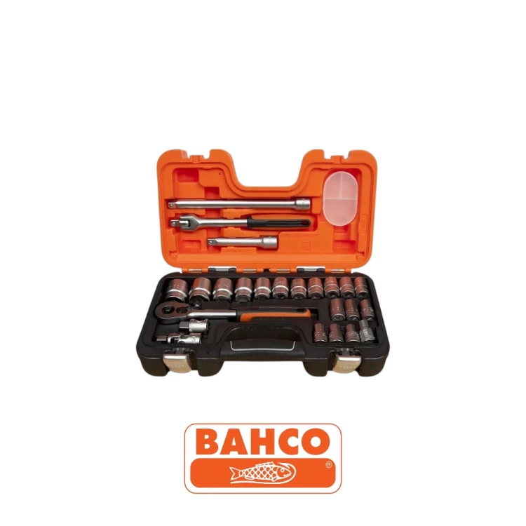 Bahco S240 zestaw 24 kluczy nasadowych 1_2 cala z grzechotką 60 zębów i nasadkami w walizce HDPE-Photoroom (1).webp