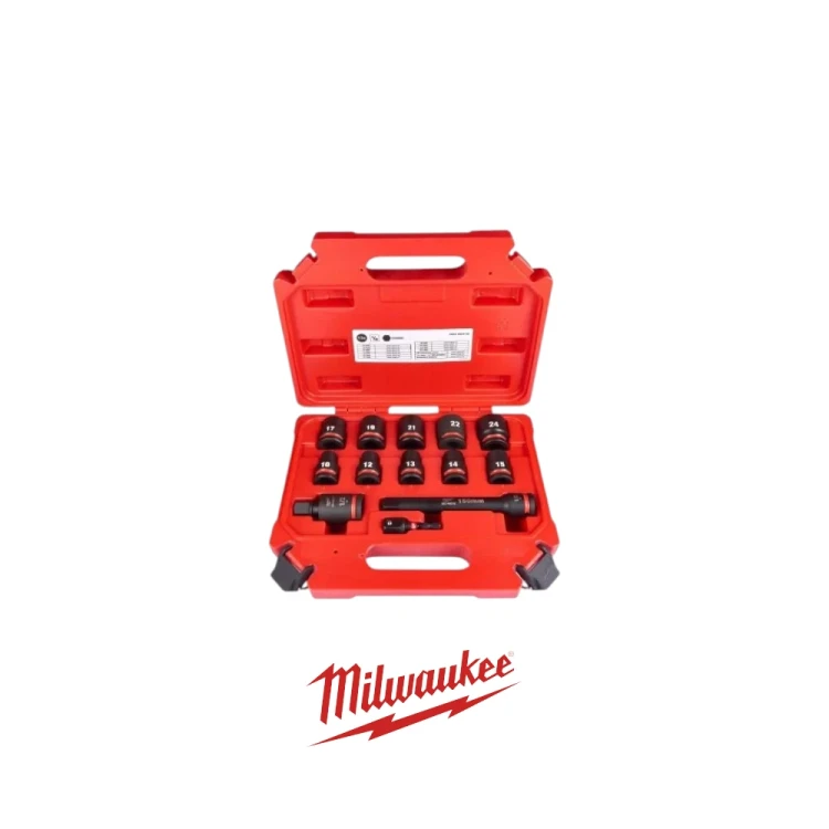 Milwaukee SHOCKWAVE IMPACT DUTY 4932480456 zestaw nasadek udarowych 1_2 cala 13 elementów stal Cr-Mo z przedłużką adapterem i przegubem-Photoroom.webp