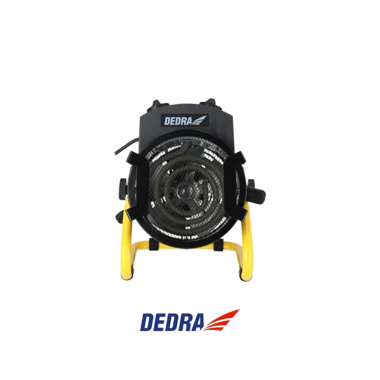 DEDRA DED9930B nagrzewnica elektryczna 2000W 230V w czarnej okrągłej metalowej obudowie z regulacją kąta nadmuchu-Photoroom.webp