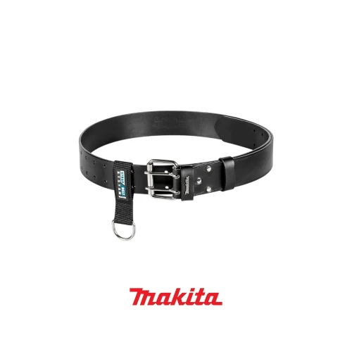 Makita E-15693 czarny pas skórzany narzędziowy 138 cm z metalową podwójną sprzączką i odpinaną pętlą.webp