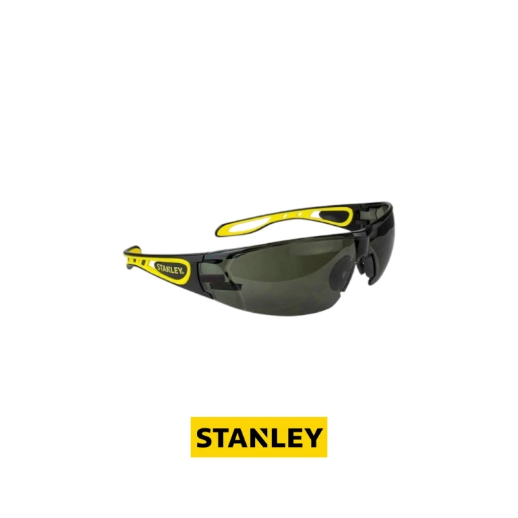 STANLEY SYE17-20D Smoke przyciemniane okulary ochronne BHP z jednoczęściową soczewką i czarno-żółtymi zausznikami.-Photoroom.webp