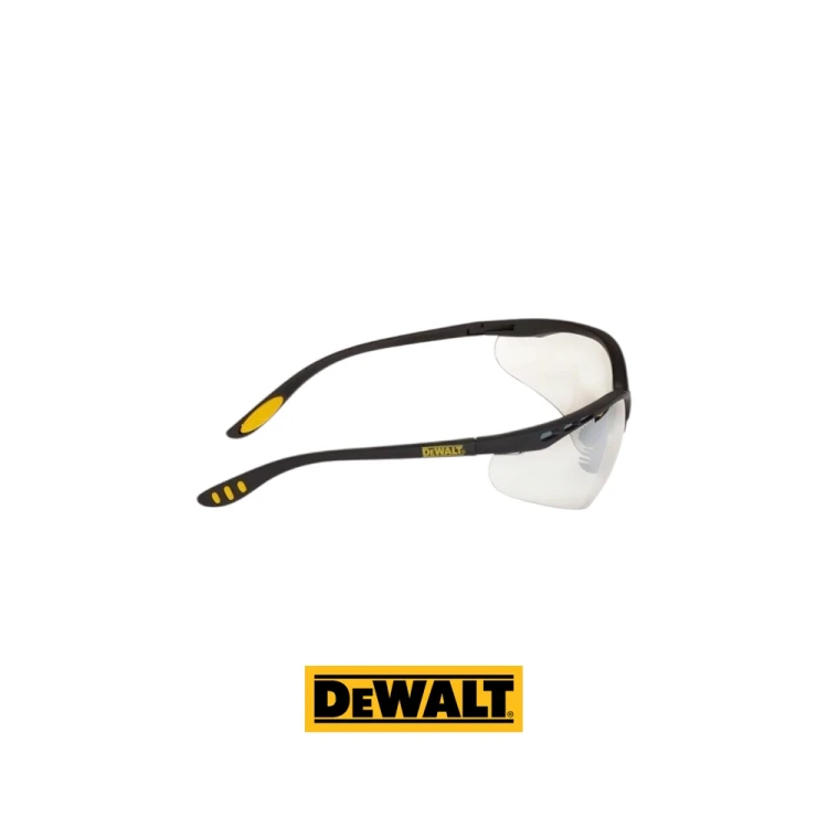 DeWALT DPG58-9D Reinforcer In_Outdoor okulary ochronne BHP z lekko przyciemnianymi soczewkami i czarno-żółtymi zausznikami.-Photoroom.webp