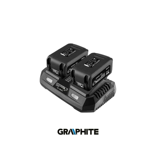 GRAPHITE Energy+ 58GE134 zestaw zasilający 18V z dwoma akumulatorami 4,0 Ah i podwójną ładowarką 3A.-Photoroom.webp