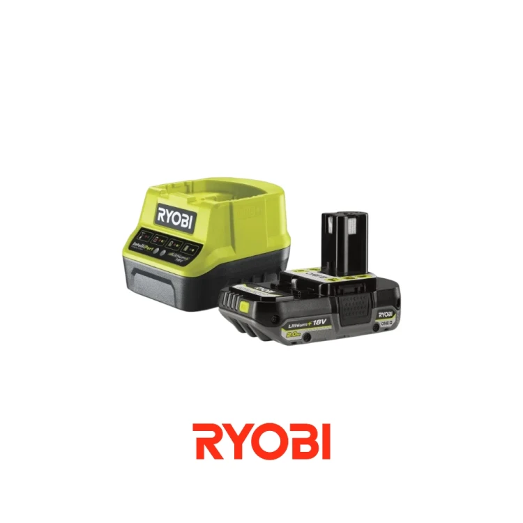 RYOBI RC18120-120C zestaw akumulator Li-Ion 18V 2,0 Ah ONE+ z ładowarką 2A do elektronarzędzi RYOBI.-Photoroom.webp