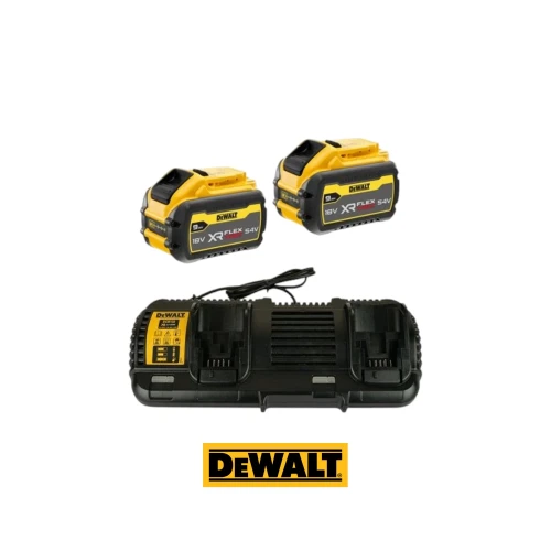 DeWALT DCB132X2 zestaw zasilający XR FLEXVOLT 18V 54V dwa akumulatory DCB547 9,0 Ah i podwójna ładowarka DCB132 4A.-Photoroom.webp