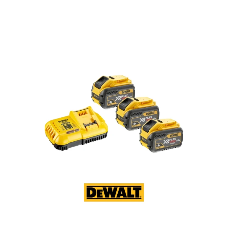 DeWALT DCB118X3-QW zestaw zasilający XR FLEXVOLT 18V 54V trzy akumulatory DCB547 9,0 Ah i szybka ładowarka DCB118 8A.-Photoroom.webp