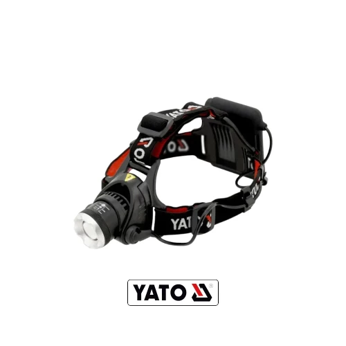 Lampa czołowa YATO YT-08591 LED CREE XM-L2 10W 450 lm z regulowanym zoomem, aluminiowym reflektorem i paskami na głowę-Photoroom.webp