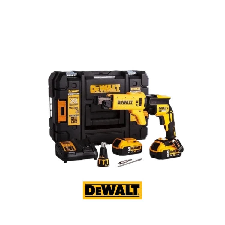 DeWALT DCF620P2K-QW wkrętarka akumulatorowa do płyt gipsowo-kartonowych 18V XR z magazynkiem DCF6201 i dwoma akumulatorami 5Ah-Photoroom (1).webp