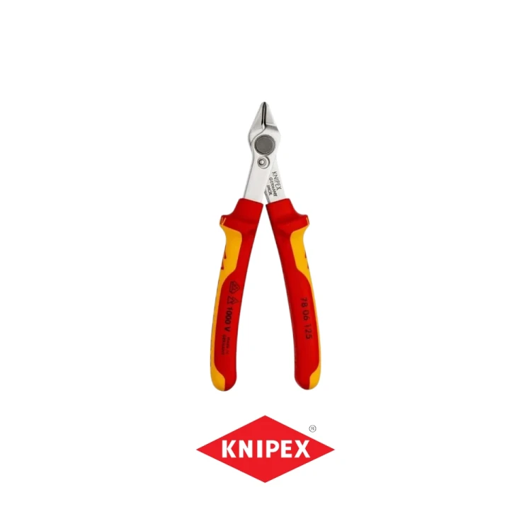 KNIPEX 78 06 125 Electronic Super Knips VDE izolowane szczypce tnące precyzyjne 125 mm do 1000 V-Photoroom.webp