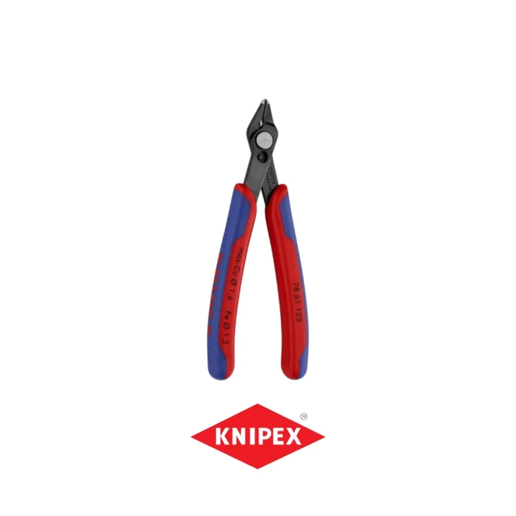KNIPEX 78 61 125 Electronic Super Knips szczypce tnące precyzyjne 125 mm do elektroniki z czerwono-niebieskimi rękojeściami-Photoroom.webp