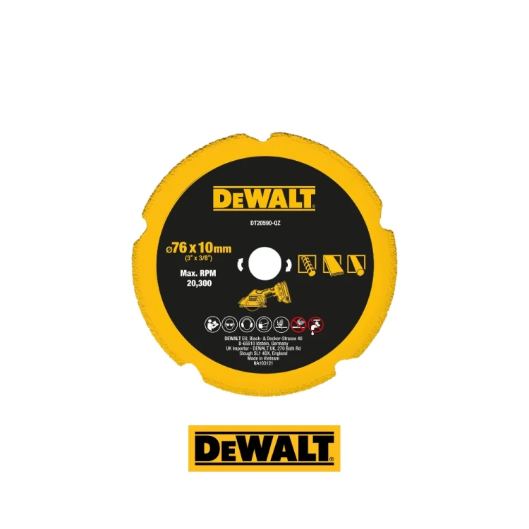 DeWalt DT20590-QZ tarcza z nasypem diamentowym 76 mm do cięcia metalu płyt gipsowo-kartonowych i tworzyw sztucznych-Photoroom.webp