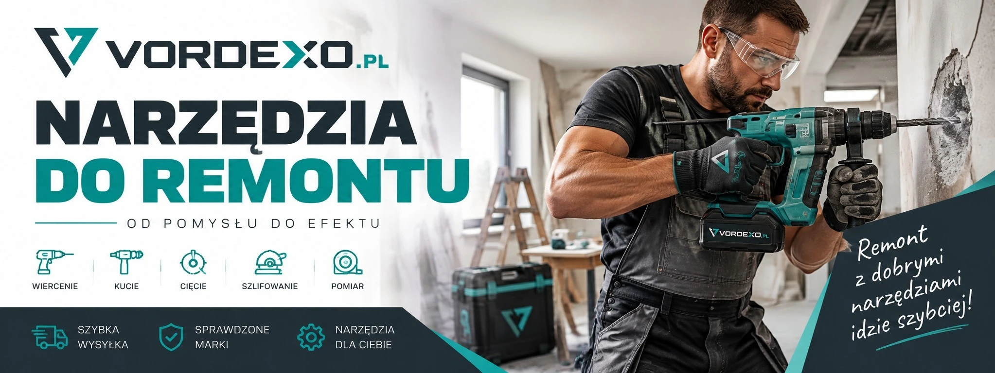 Narzędzia do remontu – wiertarka, młotowiertarka, szlifierka i sprzęt pomiarowy do prac remontowo-wykończeniowych | Vordexo.pl