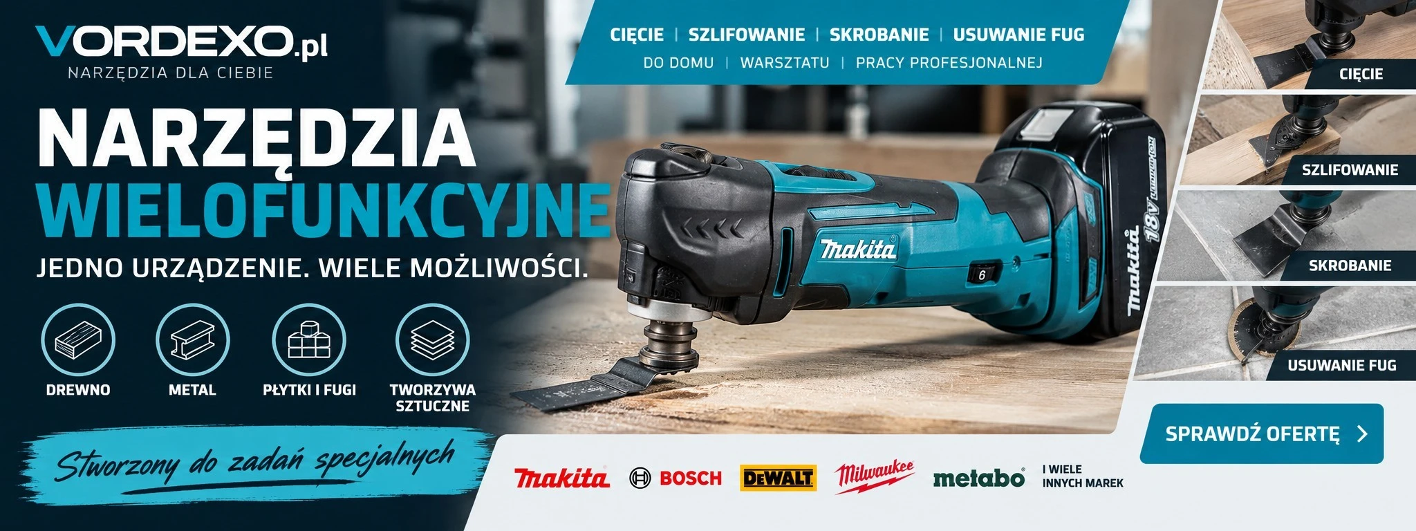 Narzędzia wielofunkcyjne do cięcia, szlifowania, skrobania i usuwania fug – Vordexo.pl