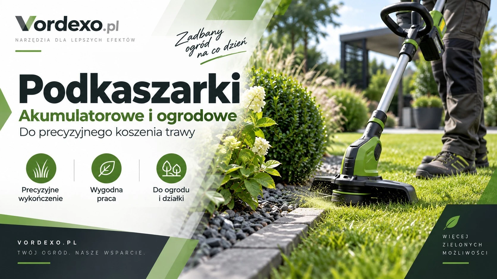 Podkaszarki akumulatorowe i ogrodowe do precyzyjnego koszenia trawy przy rabatach, obrzeżach i ścieżkach – Vordexo.pl