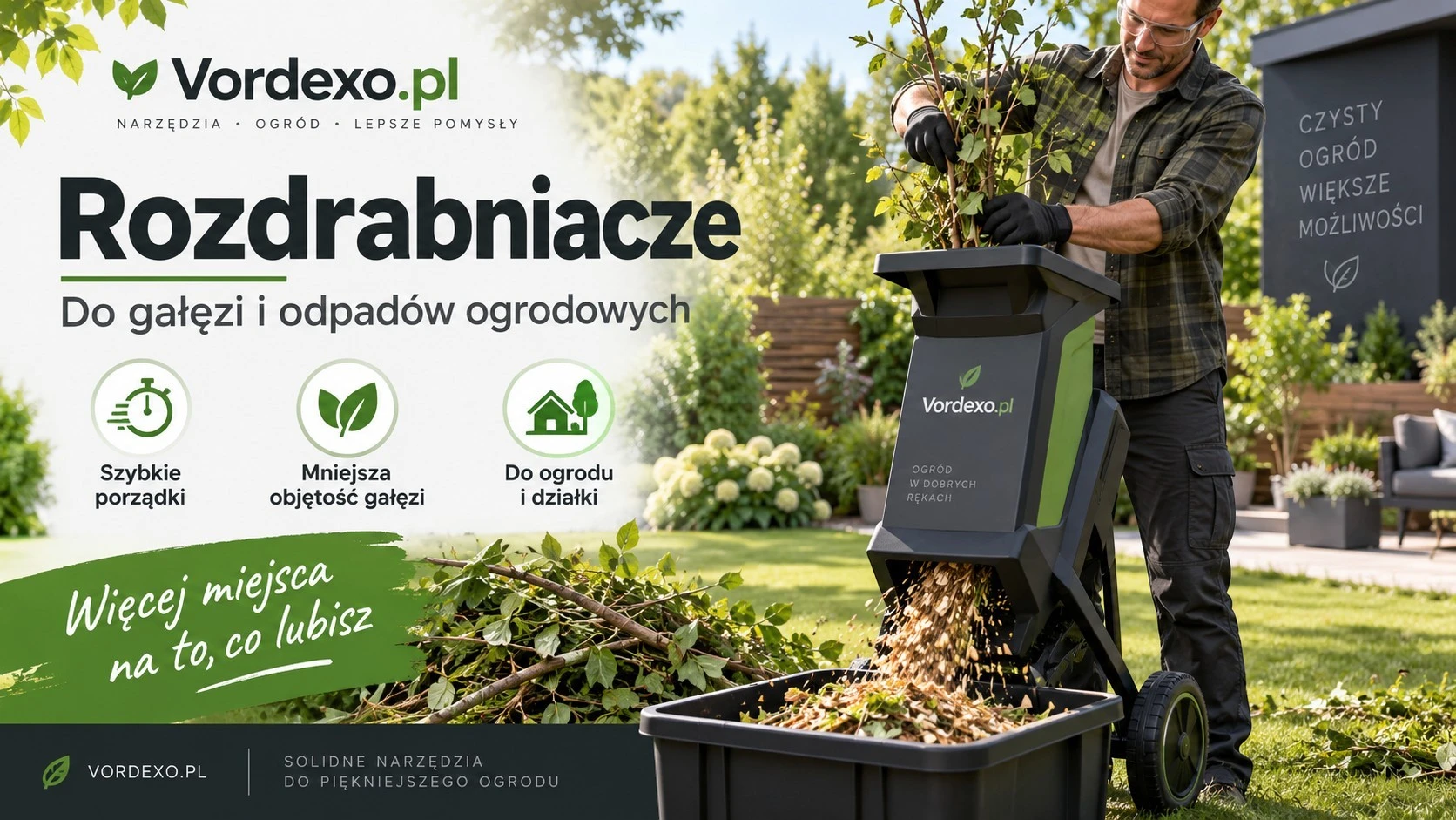 Rozdrabniacz do gałęzi i odpadów ogrodowych podczas porządkowania ogrodu – Vordexo.pl