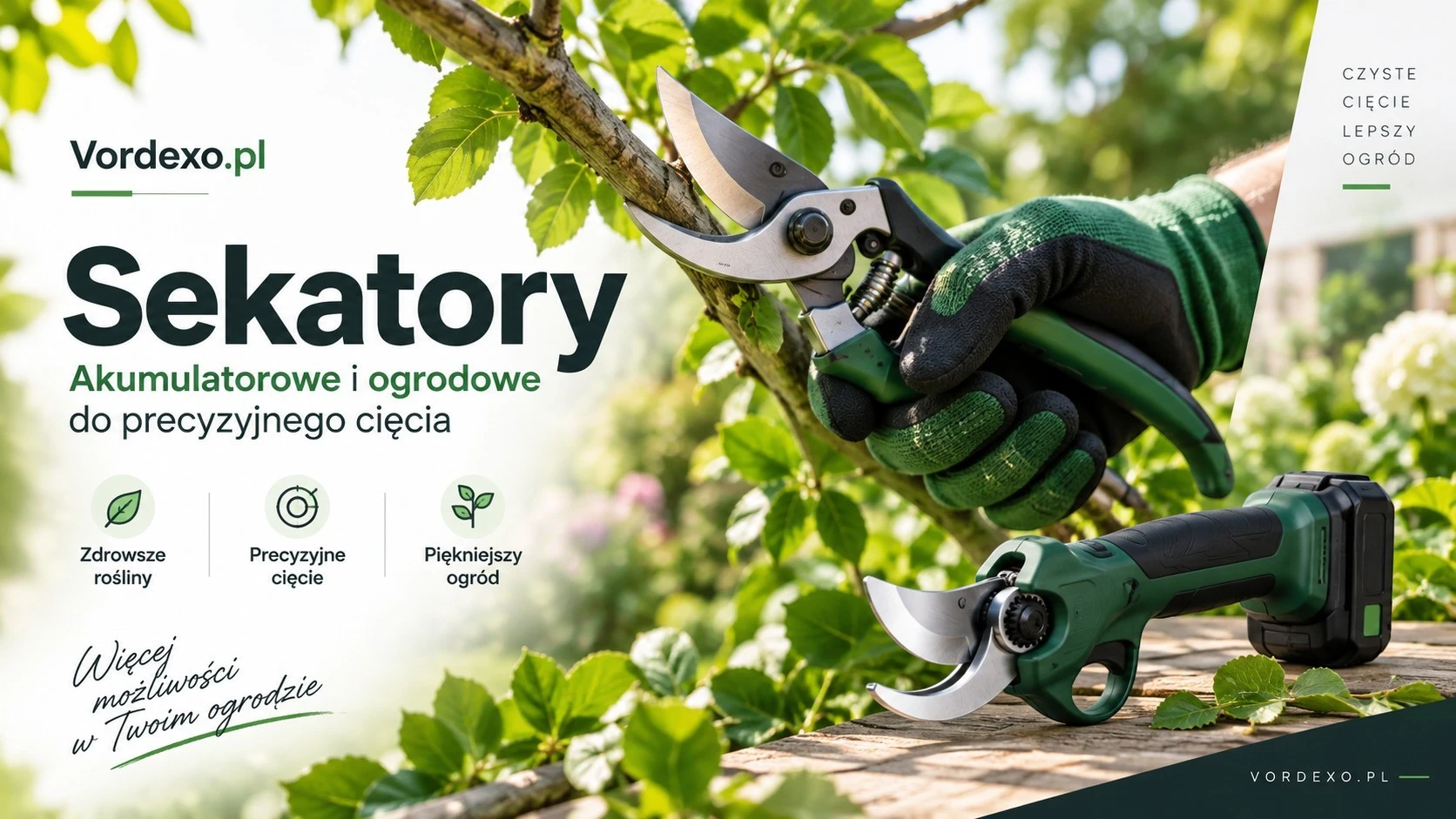 Sekatory akumulatorowe i ogrodowe do precyzyjnego cięcia gałęzi, drzew i krzewów – Vordexo.pl